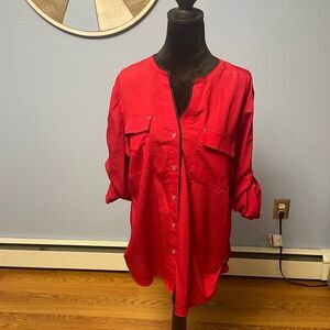 Calvin red and black blouse